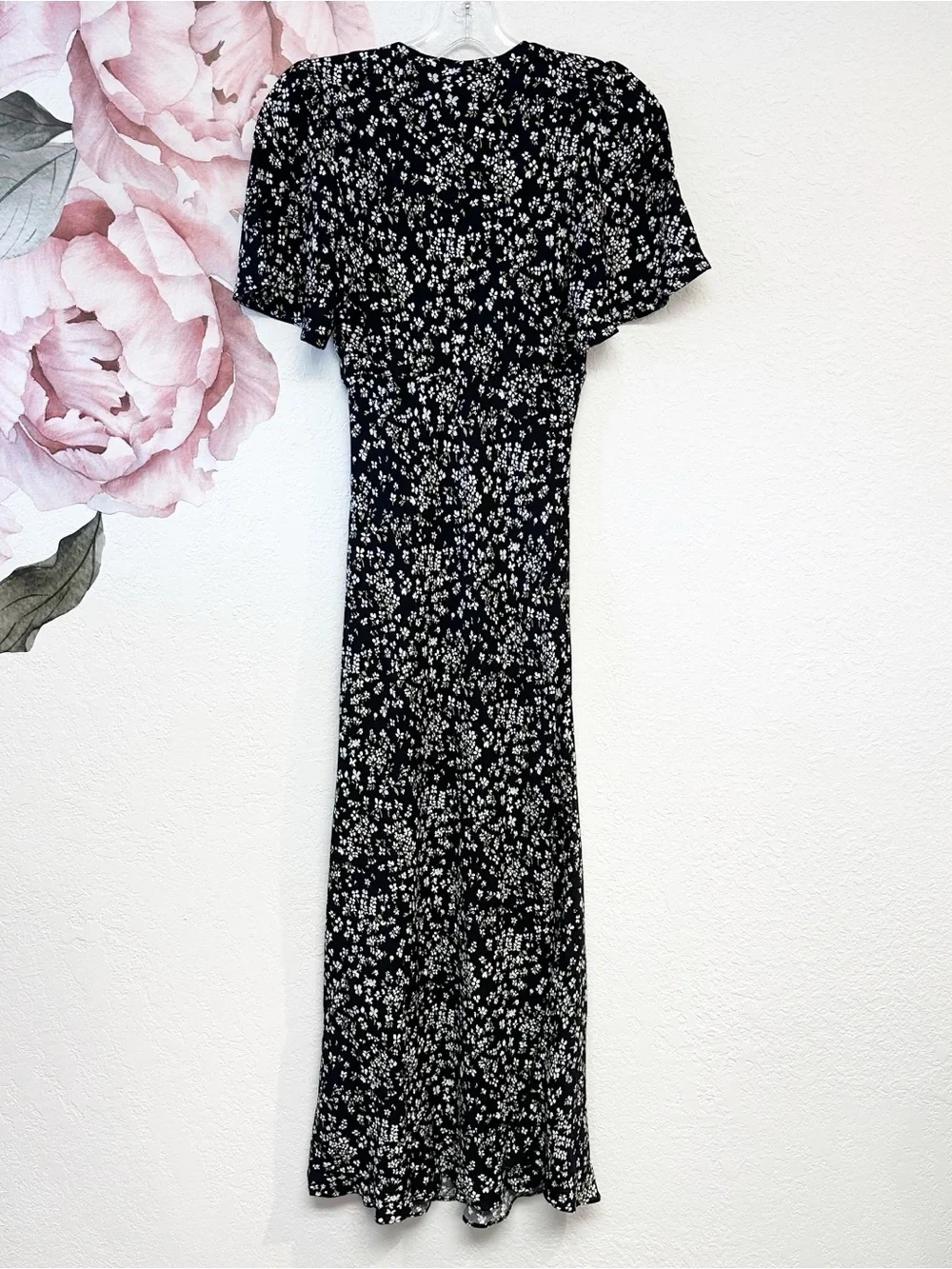Reformation Tyra X Anthropologie Short Sleeve Tie Front Midi Dress NWT Size 2 - Picture 9 of 15